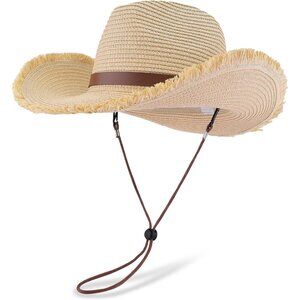 SHAPEABLE Floppy Sun Hat Wide Birm Fedora Panama Hat for Men & Women-Beige